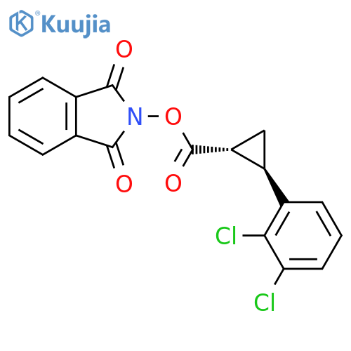 rac-1,3-dioxo-2,3-dihydro-1H-isoindol-2-yl (1R,2R)-2-(2,3-dichlorophenyl)cyclopropane-1-carboxylate structure