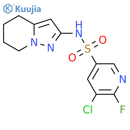 5-chloro-6-fluoro-N-{4H,5H,6H,7H-pyrazolo[1,5-a]pyridin-2-yl}pyridine-3-sulfonamide structure