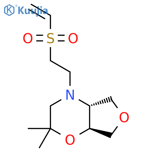 rac-(4aR,7aS)-4-2-(ethenesulfonyl)ethyl-2,2-dimethyl-hexahydro-2H-furo3,4-b1,4oxazine structure
