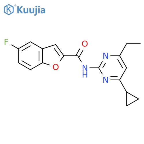 N-(4-Cyclopropyl-6-ethylpyrimidin-2-yl)-5-fluorobenzofuran-2-carboxamide structure