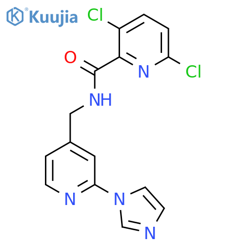 3,6-Dichloro-N-[(2-imidazol-1-ylpyridin-4-yl)methyl]pyridine-2-carboxamide structure