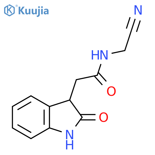 N-(cyanomethyl)-2-(2-oxo-2,3-dihydro-1H-indol-3-yl)acetamide structure