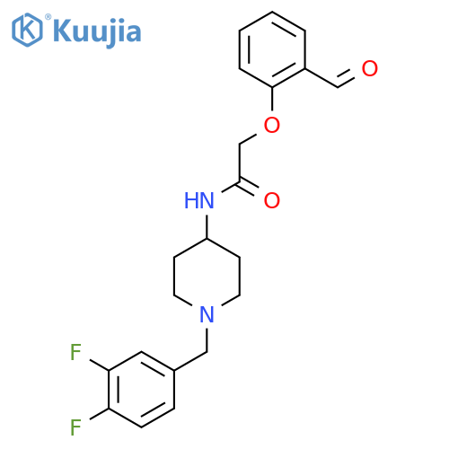 N-[1-[(3,4-Difluorophenyl)methyl]piperidin-4-yl]-2-(2-formylphenoxy)acetamide structure