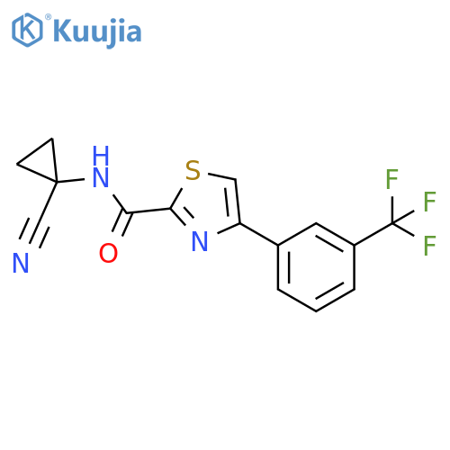 N-(1-Cyanocyclopropyl)-4-[3-(trifluoromethyl)phenyl]-2-thiazolecarboxamide structure