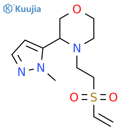 4-2-(ethenesulfonyl)ethyl-3-(1-methyl-1H-pyrazol-5-yl)morpholine structure