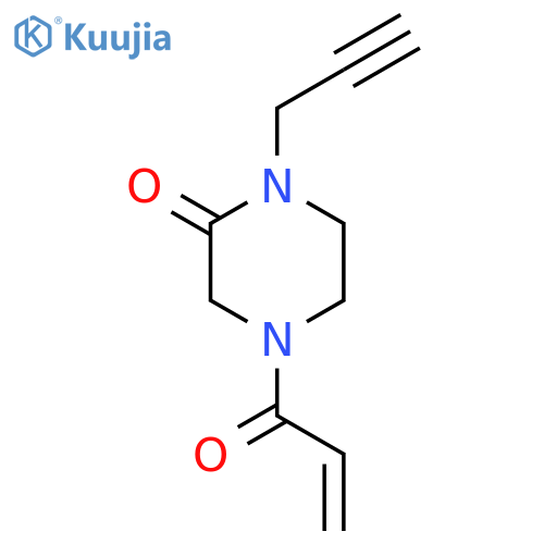 4-(prop-2-enoyl)-1-(prop-2-yn-1-yl)piperazin-2-one structure