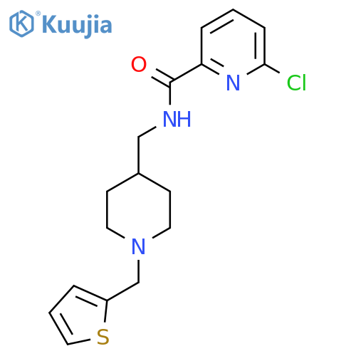 6-Chloro-N-[[1-(thiophen-2-ylmethyl)piperidin-4-yl]methyl]pyridine-2-carboxamide structure