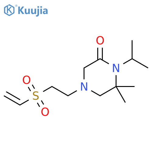 4-2-(ethenesulfonyl)ethyl-6,6-dimethyl-1-(propan-2-yl)piperazin-2-one structure