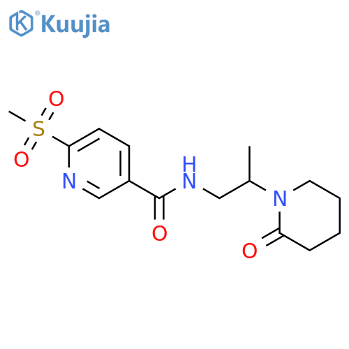6-(Methylsulfonyl)-N-[2-(2-oxo-1-piperidinyl)propyl]-3-pyridinecarboxamide structure