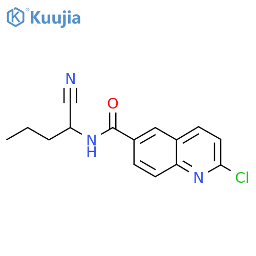 2-chloro-N-(1-cyanobutyl)quinoline-6-carboxamide structure