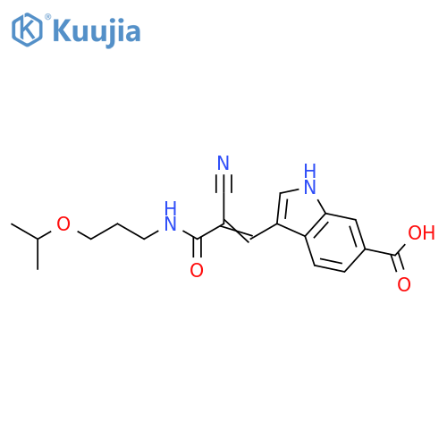 3-[2-Cyano-3-[[3-(1-methylethoxy)propyl]amino]-3-oxo-1-propen-1-yl]-1H-indole-6-carboxylic acid structure