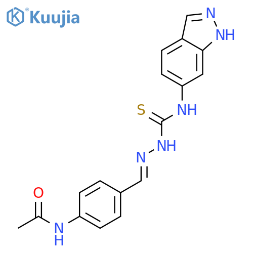 Acetamide,N-[4-[[2-[(1H-indazol-6-ylamino)thioxomethyl]hydrazinylidene]methyl]phenyl]- structure