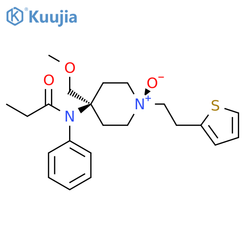 N-cis-4-(methoxymethyl)-1-oxido-1-2-(2-thienyl)ethyl-4-piperidinyl-N-phenyl-propanamide structure