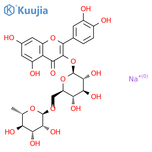 3-[[6-O-(6-DEOXY-ALPHA-L-MANNOPYRANOSYL)-BETA-D-GLUCOPYRANOSYL]OXY]-2-(3,4-DIHYDROXYPHENYL)-5,7-DIHY structure