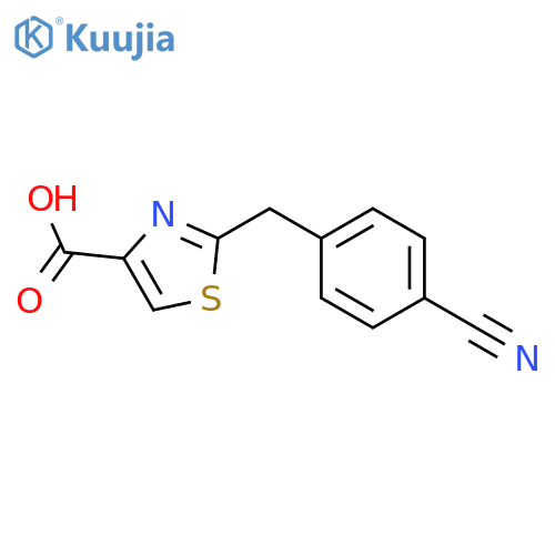4-Thiazolecarboxylic acid, 2-[(4-cyanophenyl)methyl]- structure