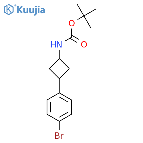 tert-butyl N-(1r,3r)-3-(4-bromophenyl)cyclobutylcarbamate structure