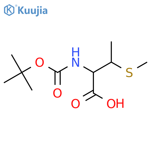 2-[(2-Methylpropan-2-yl)oxycarbonylamino]-3-methylsulfanylbutanoic acid structure