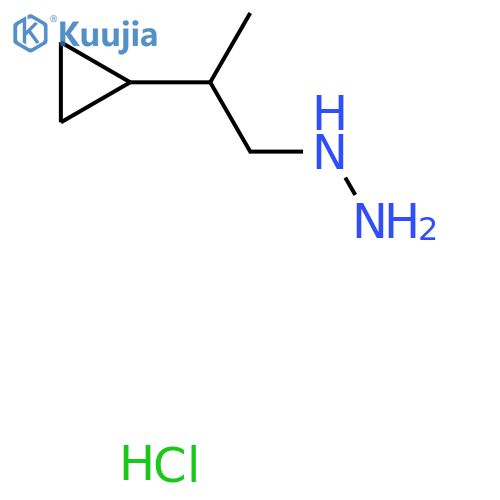 2-Cyclopropylpropylhydrazine;hydrochloride structure