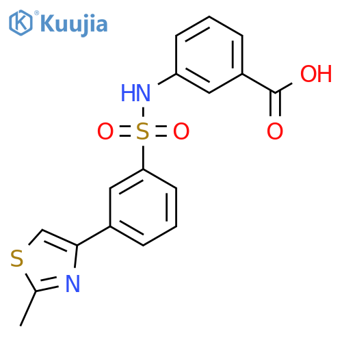 3-[[3-(2-Methyl-1,3-thiazol-4-yl)phenyl]sulfonylamino]benzoic acid structure