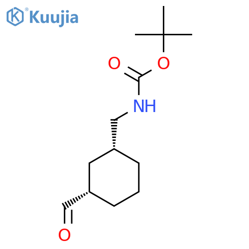 Tert-butyl N-[[(1R,3S)-3-formylcyclohexyl]methyl]carbamate structure