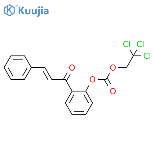 2-[(2E)-1-Oxo-3-phenyl-2-propen-1-yl]phenyl 2,2,2-trichloroethyl carbonate structure