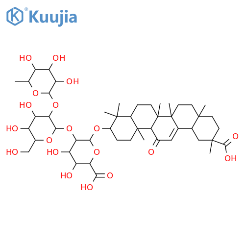 3-Hydroxy-11-oxo-12-oleanen-30-oic acid; (3β,18β)-form, 3-O-[α-L-Rhamnopyranosyl-(1→2)-β-D-galactopyranosyl-(1→2)-β-D-glucuronopyranoside] structure