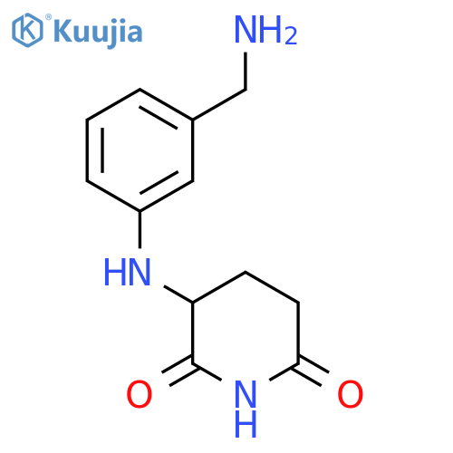 3-{[3-(Aminomethyl)phenyl]amino}piperidine-2,6-dione structure