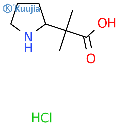 2-Methyl-2-pyrrolidin-2-ylpropanoic acid;hydrochloride structure