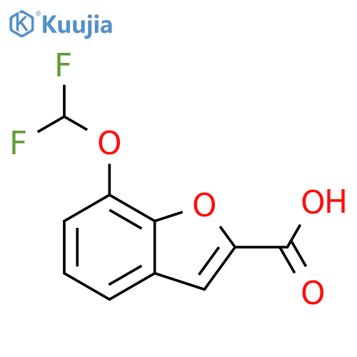 2-Benzofurancarboxylic acid, 7-(difluoromethoxy)- structure
