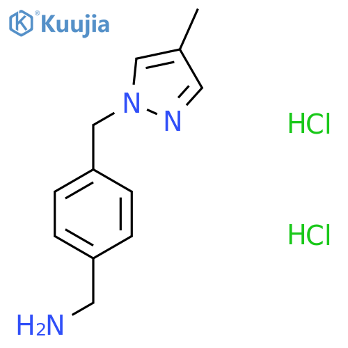 [4-[(4-Methylpyrazol-1-yl)methyl]phenyl]methanamine;dihydrochloride structure