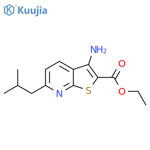 Ethyl 3-amino-6-(2-methylpropyl)thieno[2,3-b]pyridine-2-carboxylate structure