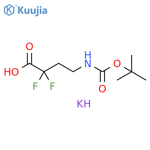 Butanoic acid, 4-[[(1,1-dimethylethoxy)carbonyl]amino]-2,2-difluoro-, potassium salt (1:1) structure