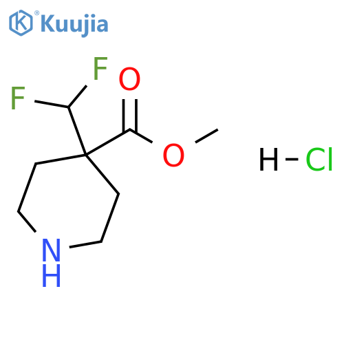 4-Piperidinecarboxylic acid, 4-(difluoromethyl)-, methyl ester, hydrochloride (1:1) structure
