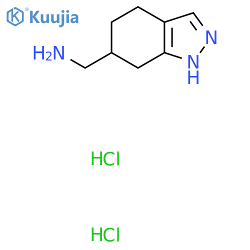 4,5,6,7-Tetrahydro-1H-indazol-6-ylmethanamine;dihydrochloride structure