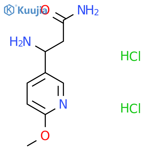 3-Amino-3-(6-methoxypyridin-3-yl)propanamide;dihydrochloride structure