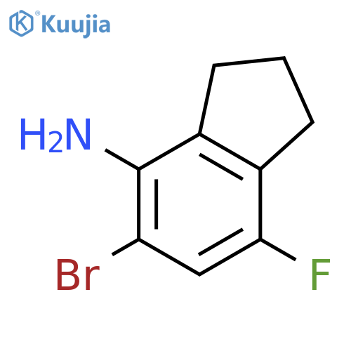 5-Bromo-7-fluoro-2,3-dihydro-1H-inden-4-amine structure