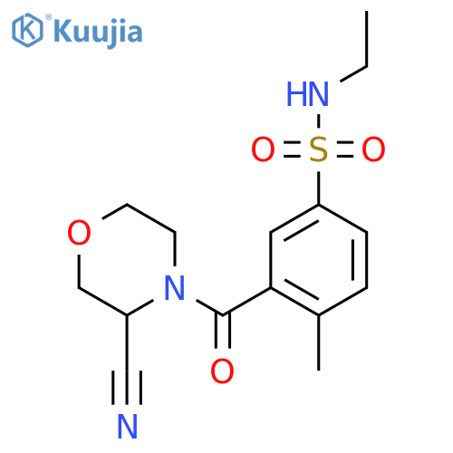3-(3-Cyanomorpholine-4-carbonyl)-N-ethyl-4-methylbenzenesulfonamide structure