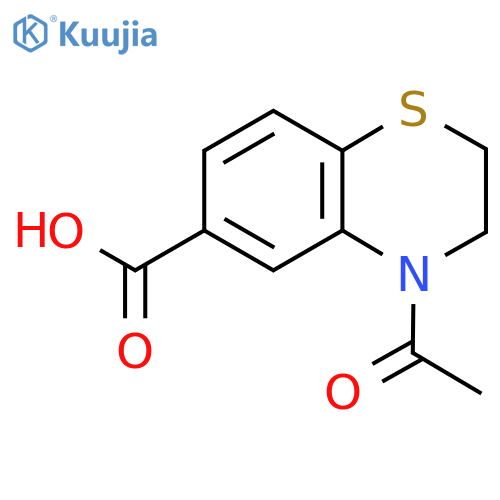 4-acetyl-3,4-dihydro-2H-1,4-benzothiazine-6-carboxylic acid structure