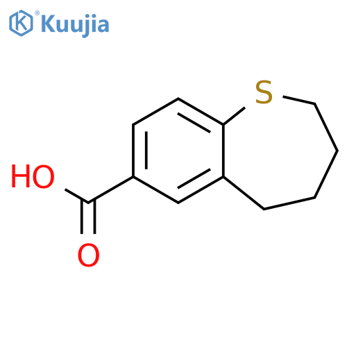 2,3,4,5-tetrahydro-1-benzothiepine-7-carboxylic acid structure