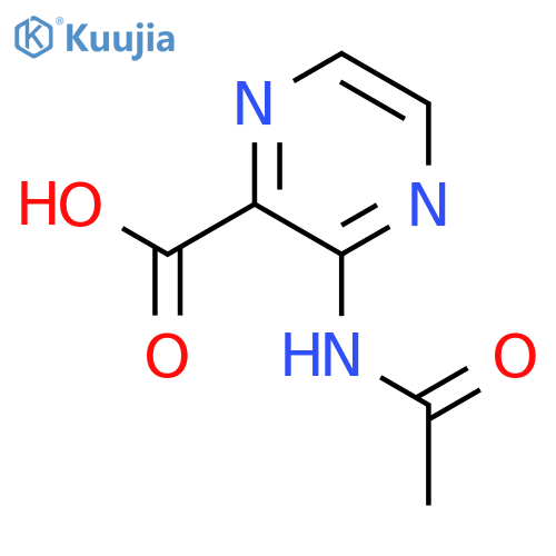 2-Pyrazinecarboxylicacid, 3-(acetylamino)- structure