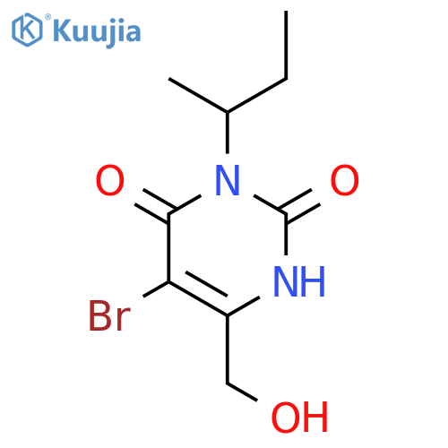 2,4(1H,3H)-Pyrimidinedione, 5-bromo-6-(hydroxymethyl)-3-(1-methylpropyl)- structure