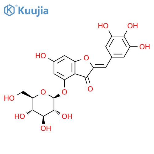 (2Z)-6-Hydroxy-4-[(2S,3R,4S,5S,6R)-3,4,5-trihydroxy-6-(hydroxymethyl)oxan-2-yl]oxy-2-[(3,4,5-trihydroxyphenyl)methylidene]-1-benzofuran-3-one structure