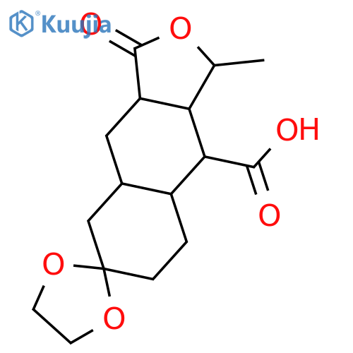 (1'R,3a'R,4a'R,8a'R,9'S,9a'R)-1'-Methyl-3'-oxodecahydro-1'H-spiro[[1,3]dioxolane-2,6'-naphtho[2,3-c]furan]-9'-carboxylic acid structure