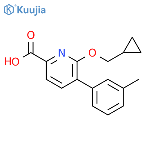 2-Pyridinecarboxylic acid, 6-(cyclopropylmethoxy)-5-(3-methylphenyl)- structure