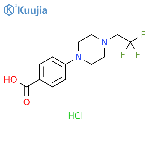 Benzoic acid, 4-[4-(2,2,2-trifluoroethyl)-1-piperazinyl]-, hydrochloride (1:2) structure