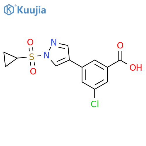 Benzoic acid, 3-chloro-5-[1-(cyclopropylsulfonyl)-1H-pyrazol-4-yl]- structure