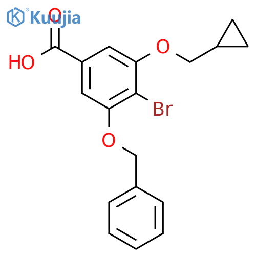 Benzoic acid, 4-bromo-3-(cyclopropylmethoxy)-5-(phenylmethoxy)- structure