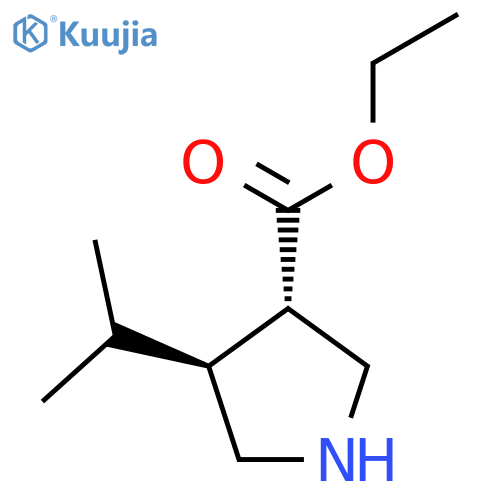 rac-ethyl (3R,4R)-4-(propan-2-yl)pyrrolidine-3-carboxylate structure
