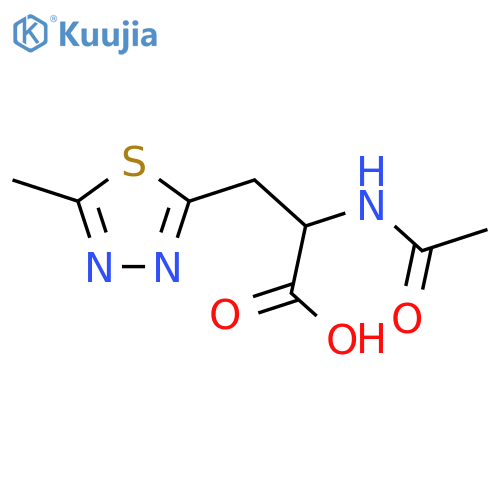 2-Acetamido-3-(5-methyl-1,3,4-thiadiazol-2-yl)propanoic acid structure