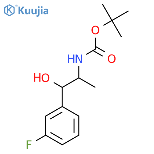 tert-butyl N-[1-(3-fluorophenyl)-1-hydroxypropan-2-yl]carbamate structure